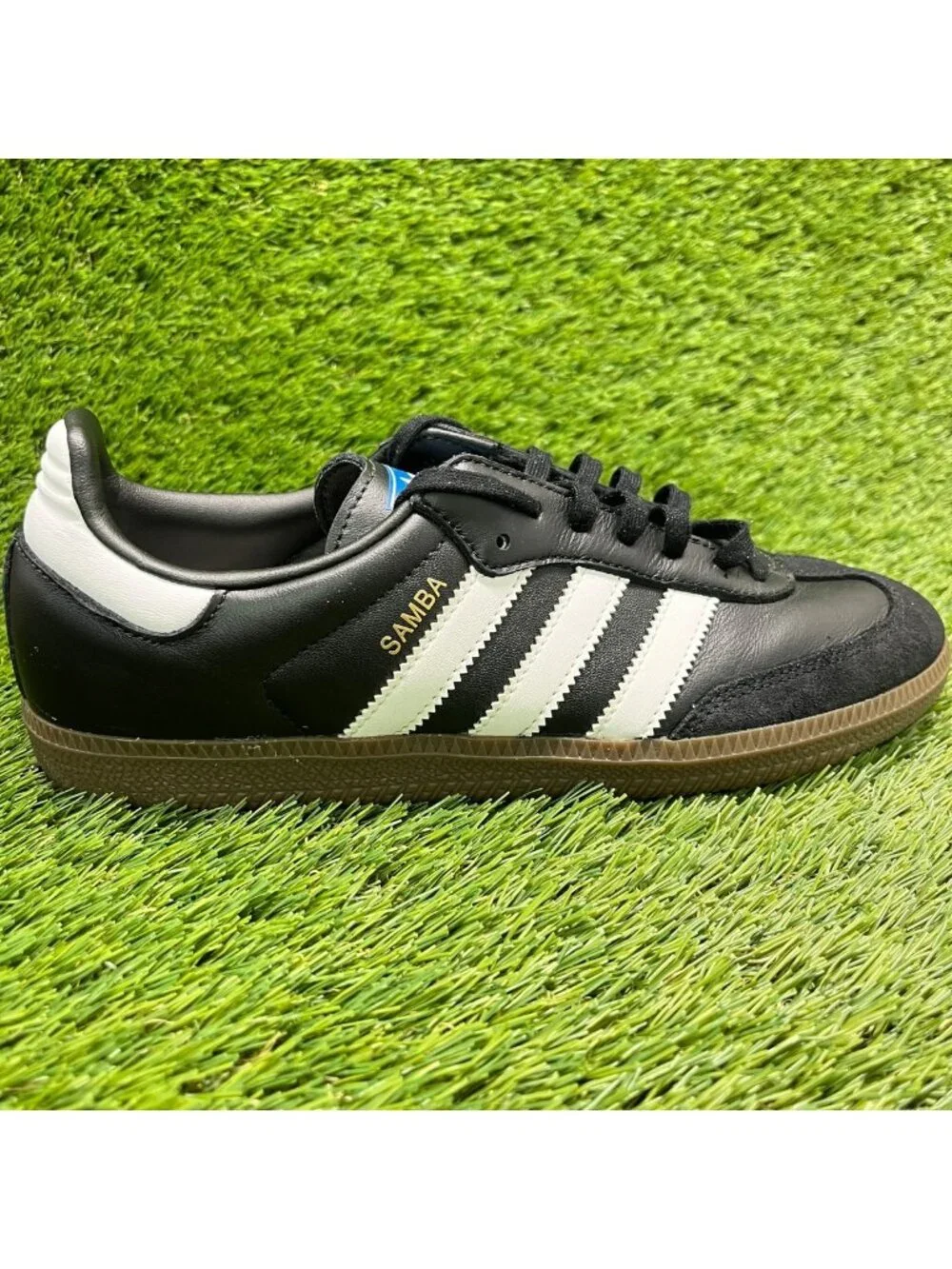 Adidas Samba OG Boys Size 7Y Black White Gum Athletic Lifestyle Shoes Sneakers